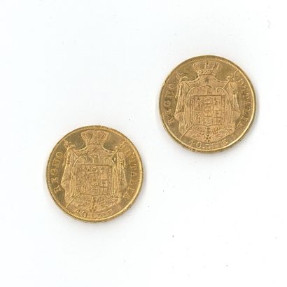 2 monnaies or : 40 Lires Napoleone Imperatore...