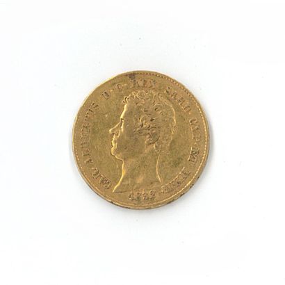 1 monnaie or : 20 Lires Charles Albert 1832...