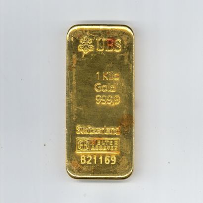Lingot d'or UBS n° B21169, avec son bulletin...