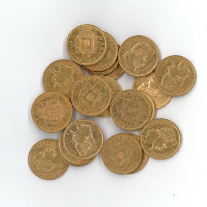 20 gold coins : 20 FF Napoléon III tête laurée...
