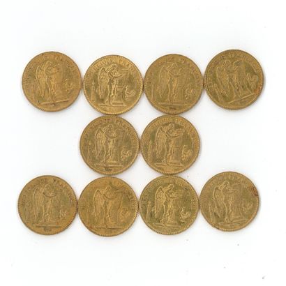 10 gold coins : 20 FF Génie 1849 A