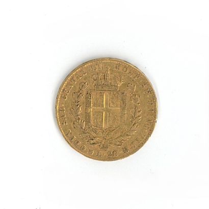 1 monnaie or : 20 Lires Charles Albert 1832...