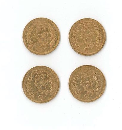 4 monnaies or : 20 F Tunisie (1891 A x 2...