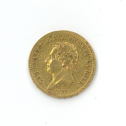 1 monnaie or : 20 Lires Charles Félix 1825...