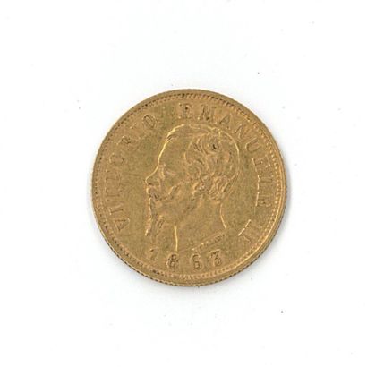 1 monnaie or : 10 Lires Victor Emmanuel II...