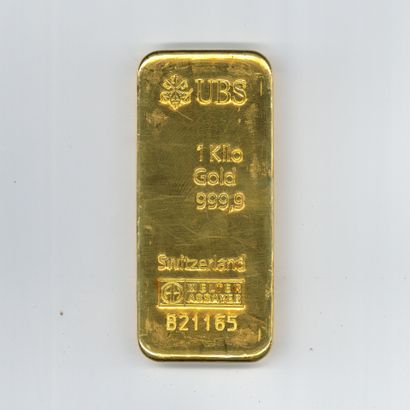 Lingot d'or UBS n° B21165, avec son bulletin...