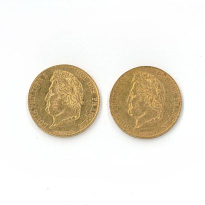 2 gold coins: 20 FF Louis-Philippe Ier 1...