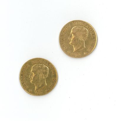 2 monnaies or : 40 Lires Napoleone Imperatore...