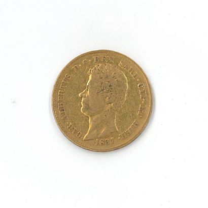 1 monnaie or : 20 Lires Charles Albert 1831...