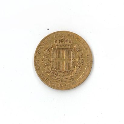 1 monnaie or : 20 Lires Charles Albert 1831...