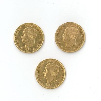3 monnaies or : 40 Lires Napoleone Imperatore...