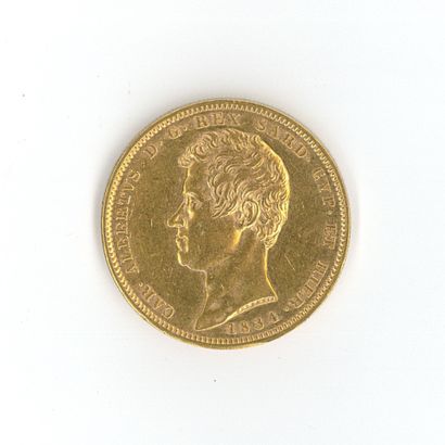 1 monnaie or : 100 Lires Charles Albert Sardaigne...