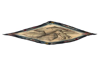 HERMES. Pleated silk square, 