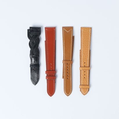 HERMES. 4 watch straps 
- in braided black...