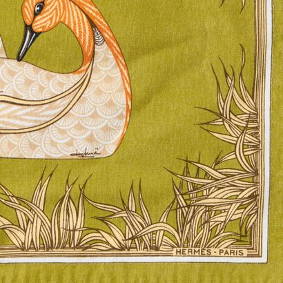 HERMES. 4 cotton placemats with duck design,...