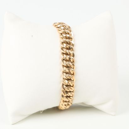 American link bracelet in gold (750‰). Length...