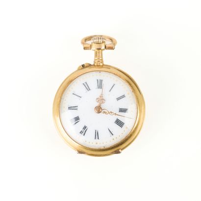 Gold collar watch set with diamond chips,...