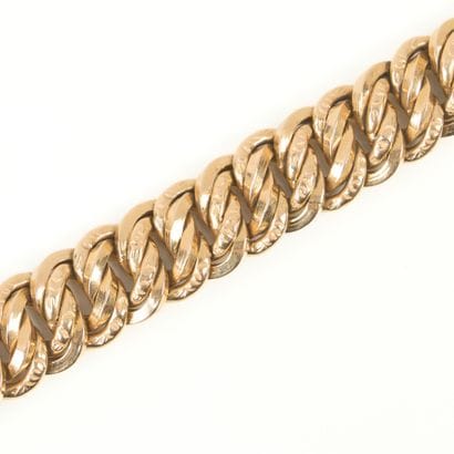 American link bracelet in gold (750‰). Length...