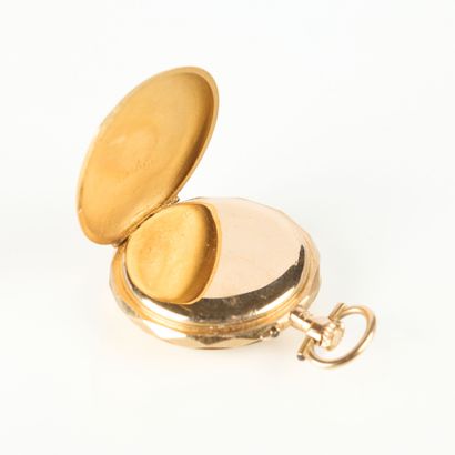 Three-tone gold collar watch decorated with...