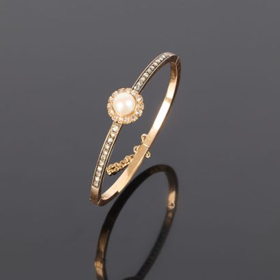Rose gold (750‰) articulated link bracelet...
