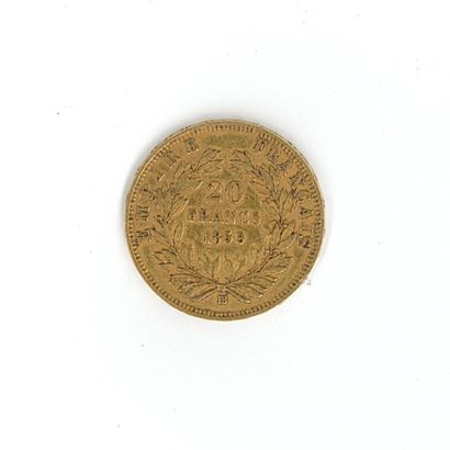 1 gold coin: 20 FF Napoléon III bare head...