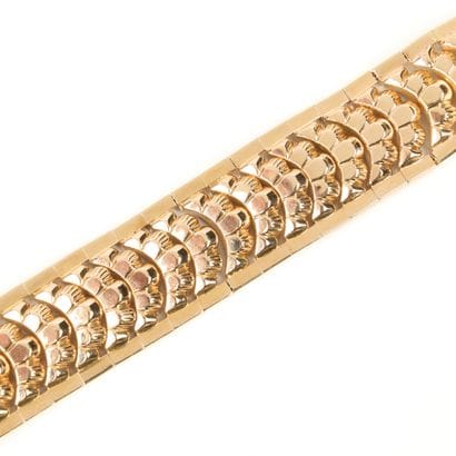 Pink gold articulated bracelet. Circa 1950-60....