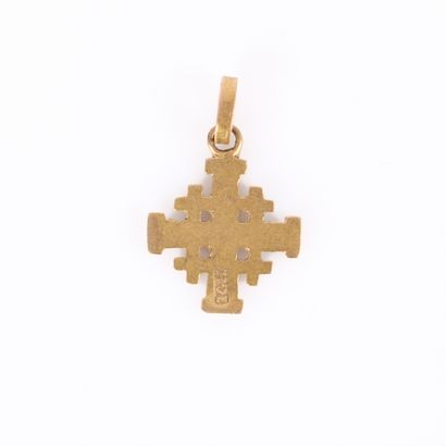Gold pendant (585‰), Jerusalem cross. Length...