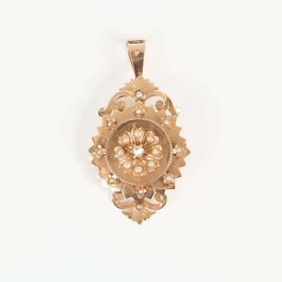 Pendant brooch and pair of sleeper earrings...