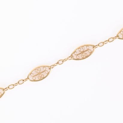 Gold filigree mesh bracelet. 18.5 cm. 3.15...