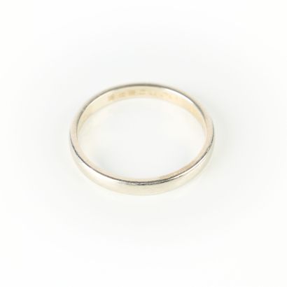 White gold wedding band. Engraved. TDD 53-54....
