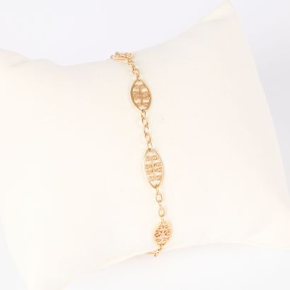 Gold filigree mesh bracelet. 18.5 cm. 3.15...