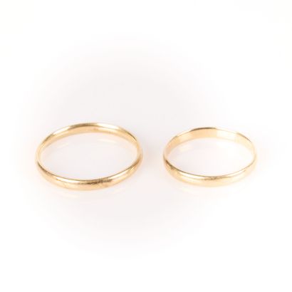 Lot:
- 1 gold wedding band (750‰). TDD 60....