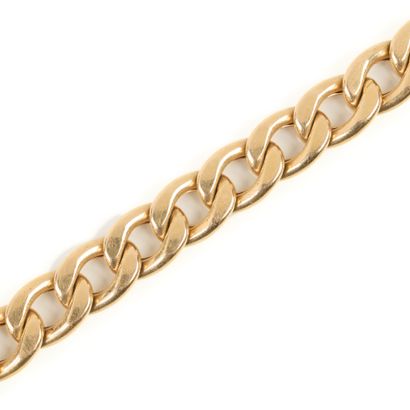 Gourmette link bracelet in gold (750‰). Length:...