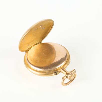 Gold collar watch set with diamond chips,...