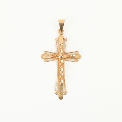 Gold cross pendant. 44 mm. 1,83 g