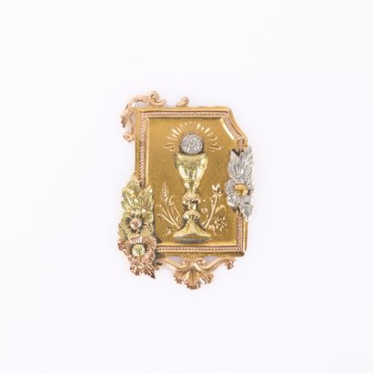 Element of a gold (750‰) and platinum medal,...