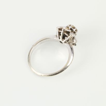 White gold and platinum rosette ring set...