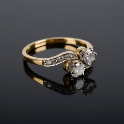 toi et moi ring in two-tone gold set with...