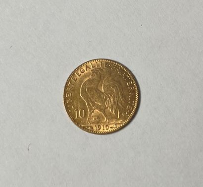 1 gold coin: 10 FF cock 1910