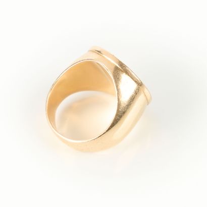 Gold signet ring (750‰), set with a 10 FF...