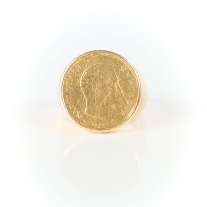 Gold signet ring (750‰), set with a 10 FF...