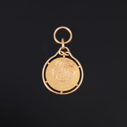 Important gold medal (750‰) of Saint Joan...