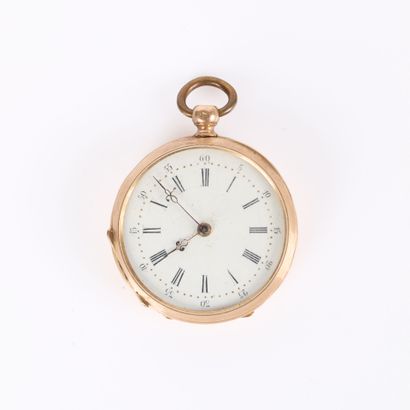Guilloché gold and black enamel collar watch,...
