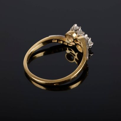 toi et moi ring in two-tone gold set with...