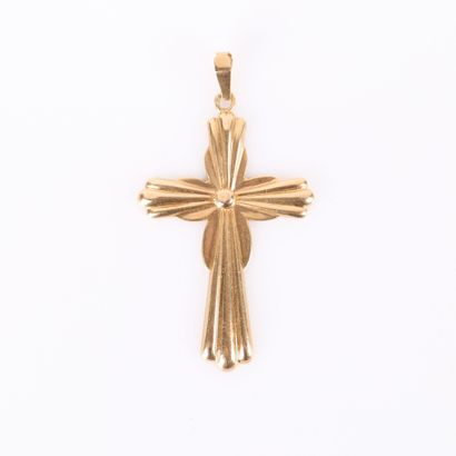 Gold cross pendant (750‰). Height 4.4 cm...