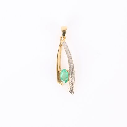 Two-tone gold pendant (750‰), set with an...
