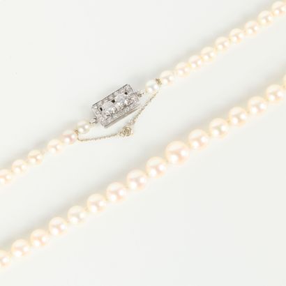 Sautoir of cultured pearls (diam. 5 to 8.7...