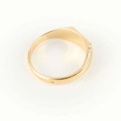 Chevalière in gold (750‰), figured 