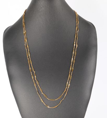 Gold watch chain (750‰), filigree oval mesh....