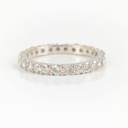 Full-turn wedding band in white gold (750‰),...